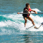 Baby ski sur le lac de Serre-Ponçon